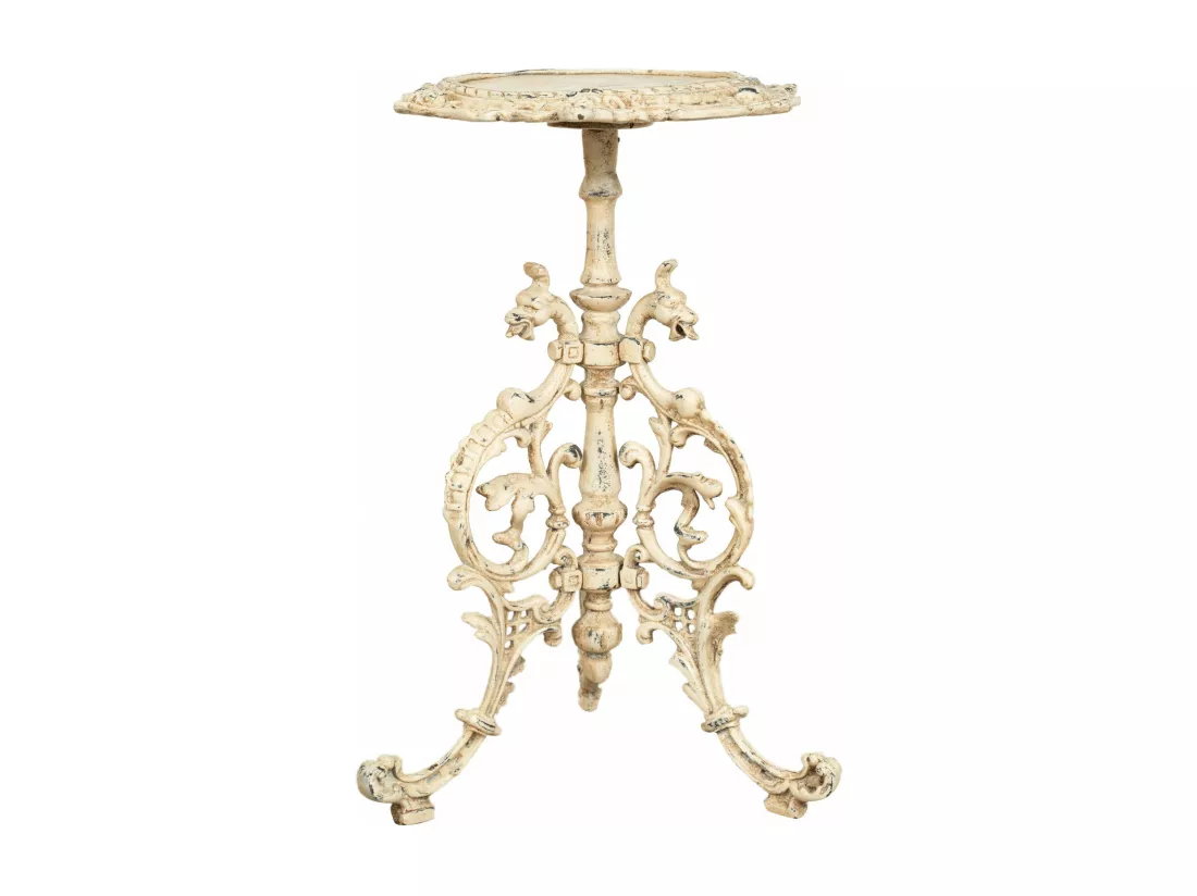 BISCOTTINI Support de Pot de Fleurs - Fonte avec Finition Argent Antique - Porte-Plante - Pot d'Intérieur et d'Extérieur - Jardinière - Jardin - Salon - Salle à Manger - Présentoir - Décoratif - 35x35x54cm