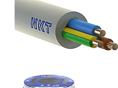 NKT NOIKLX 90, 3G1,5 - Installationskabe, Lysegrå, Rg 100 - (100 meter)