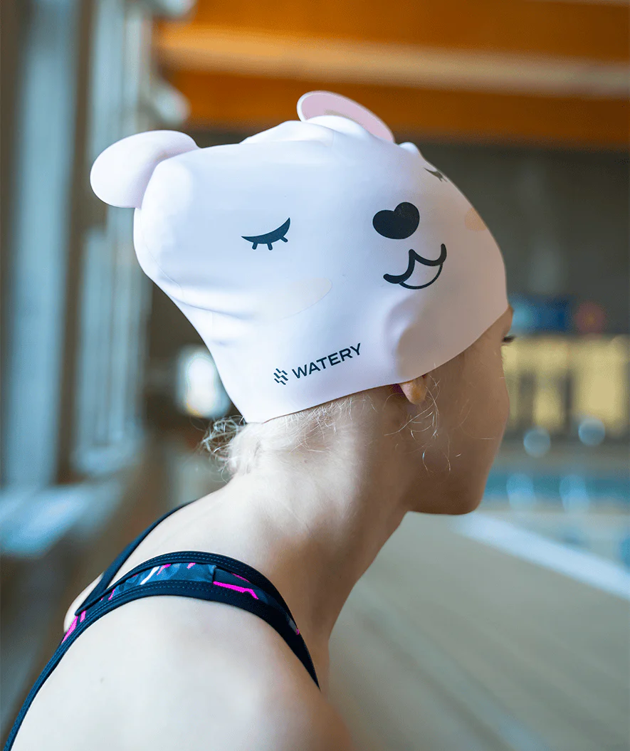 Watery badehætte til børn - Dashers - Teddy (Lyserød)