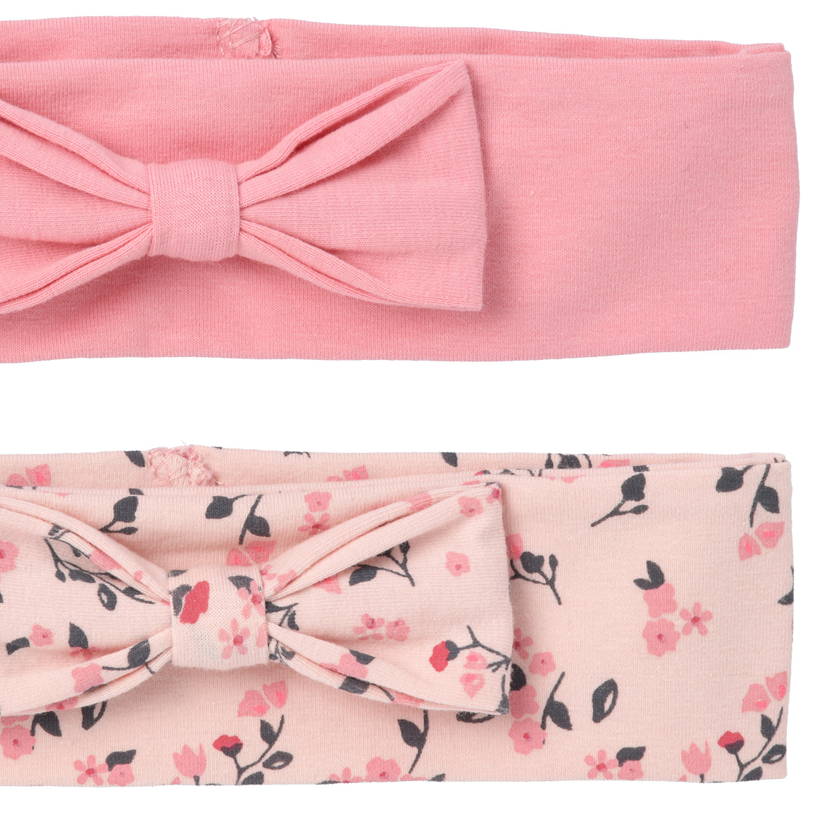 Topomini 2 Baby Stirnbänder mit Zierschleife hellrosa / rosa