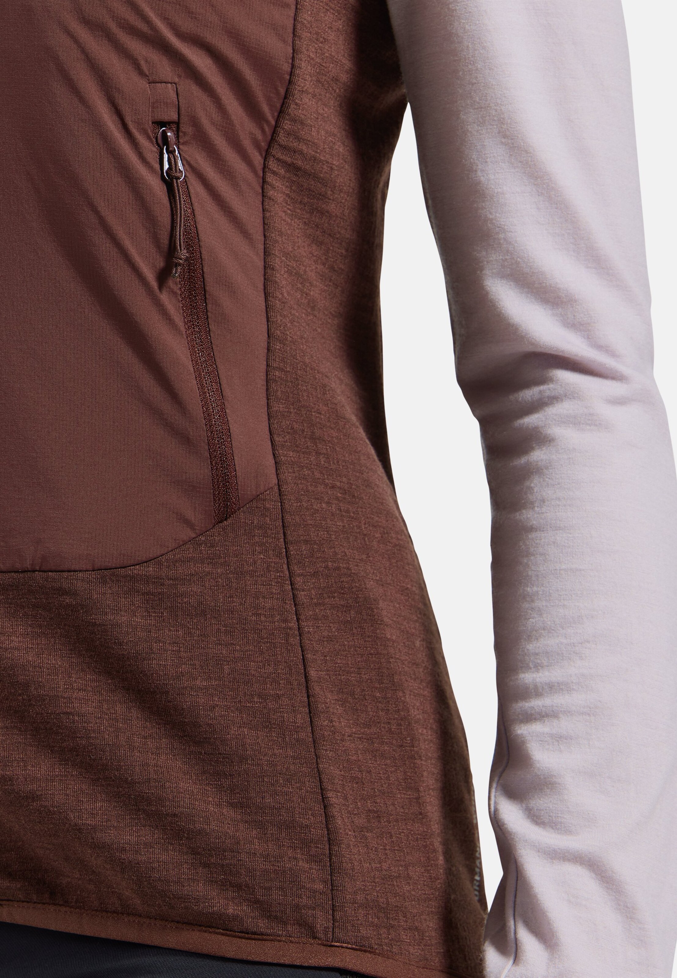 Isolierte Ascent Hybridweste mit Wolle in fudge