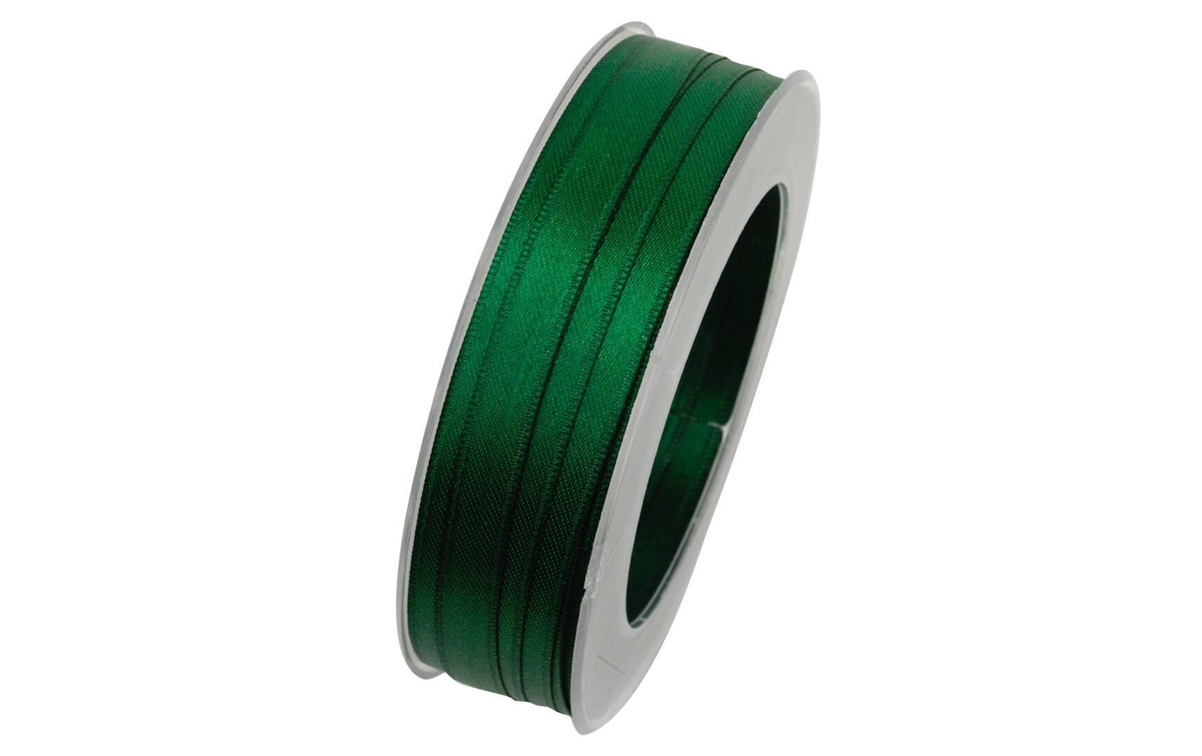 Satinband 10 mm x 25 m, Dunkelgrün, 1 StückDoppelsatin-Geschenkband