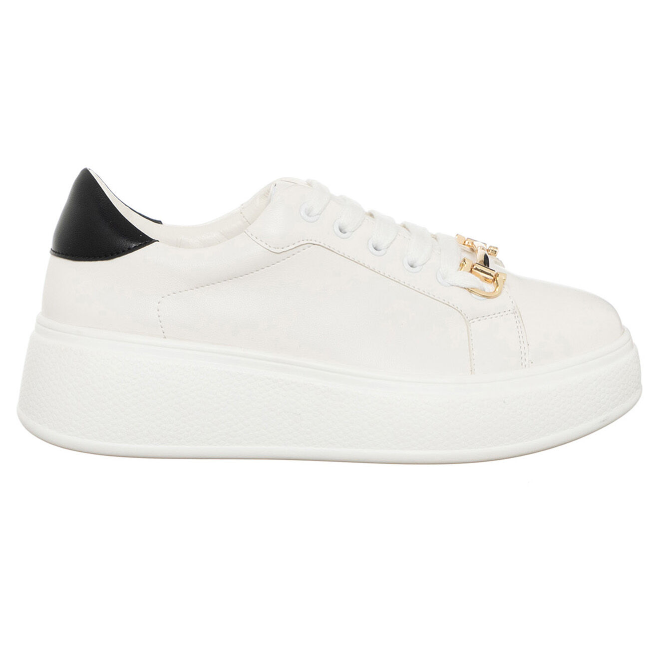 Loretta by Loretta Sneakers Sona blanc/noir - Plateforme 5 cm