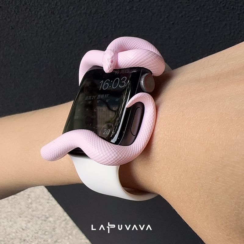 Krocalute - Slangen Apple Watch-band met beschermhoes