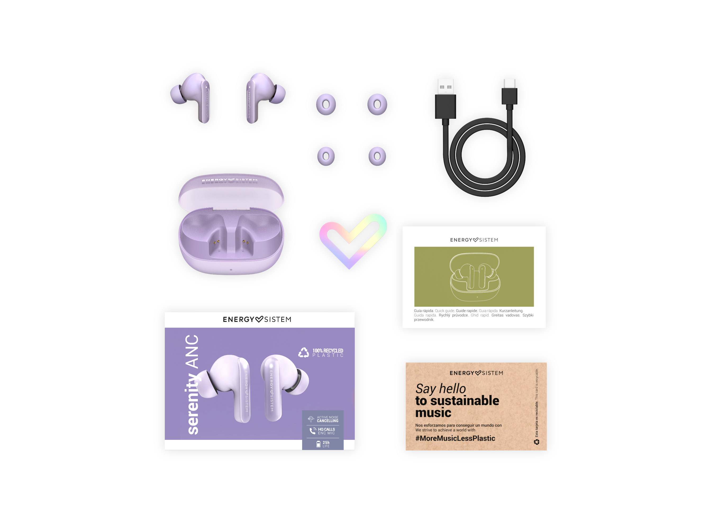 AURICULARES TWS ENERGY SISTEM SERENITY ANC LILÁS