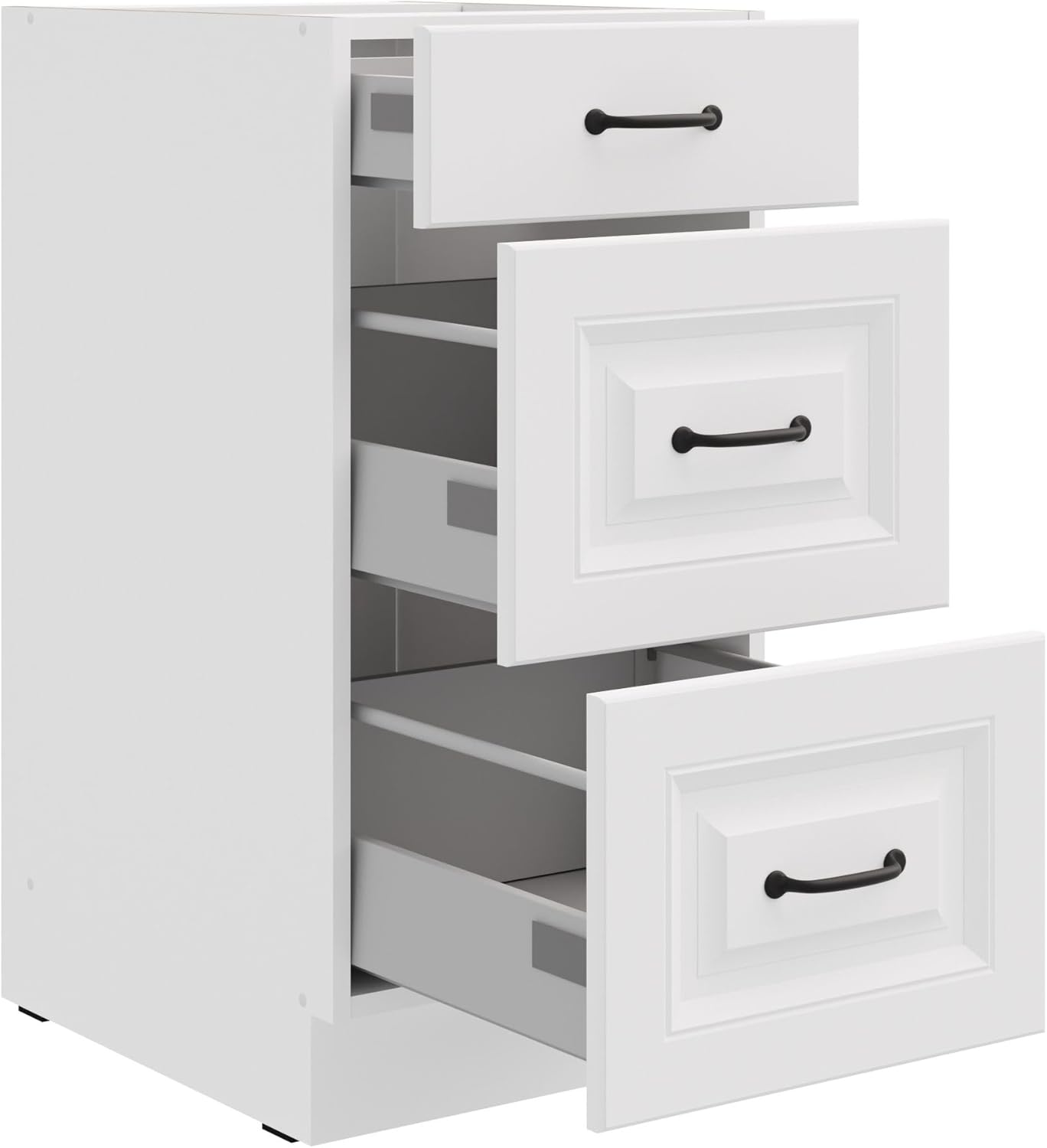 Kuechen-preisbombe Küchen Unterschrank 40 cm Stilo Weiß Vollauszug Soft-Close Küche Einbauküche
