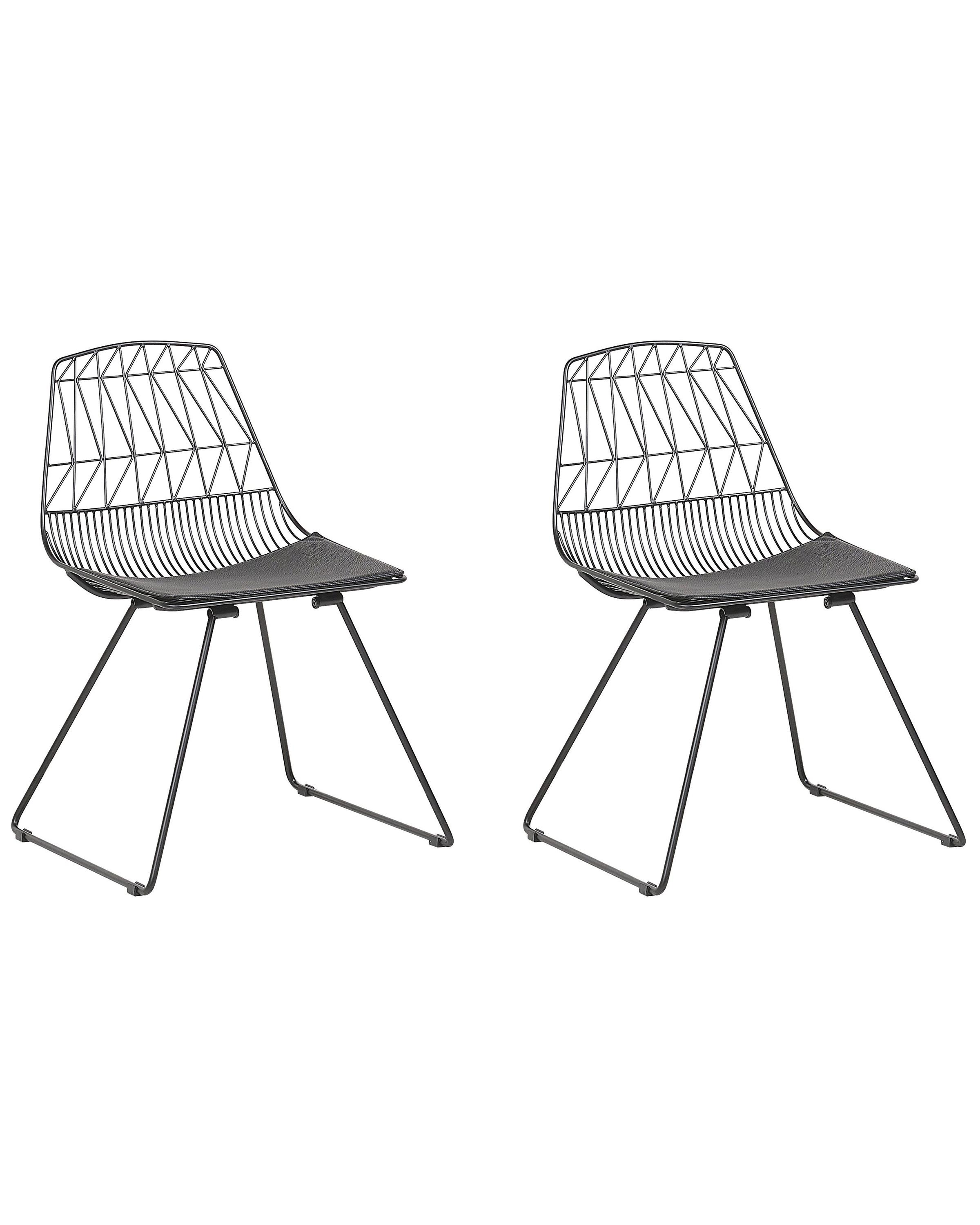 Set van 2 eetkamerstoelen HARLAN Metaal Zwart