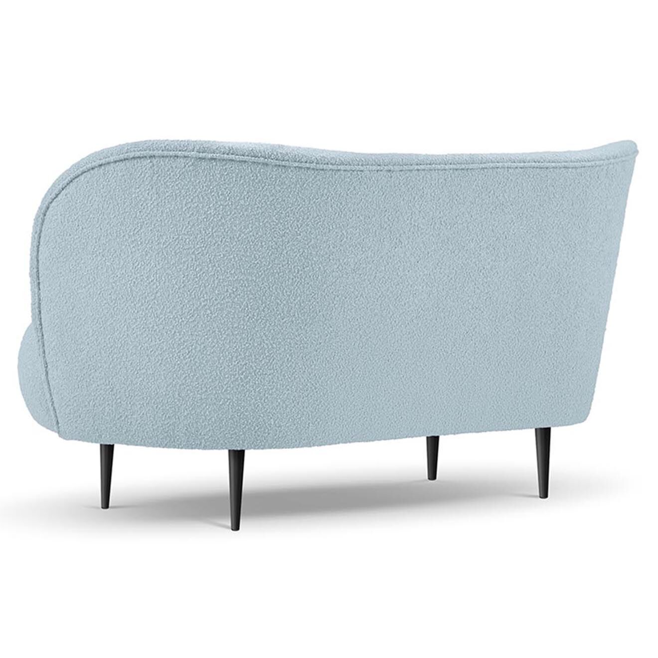 Mazzini Sofas Canapé Clove 2 places Velours bouclé bleu clair - 130x77x80 cm