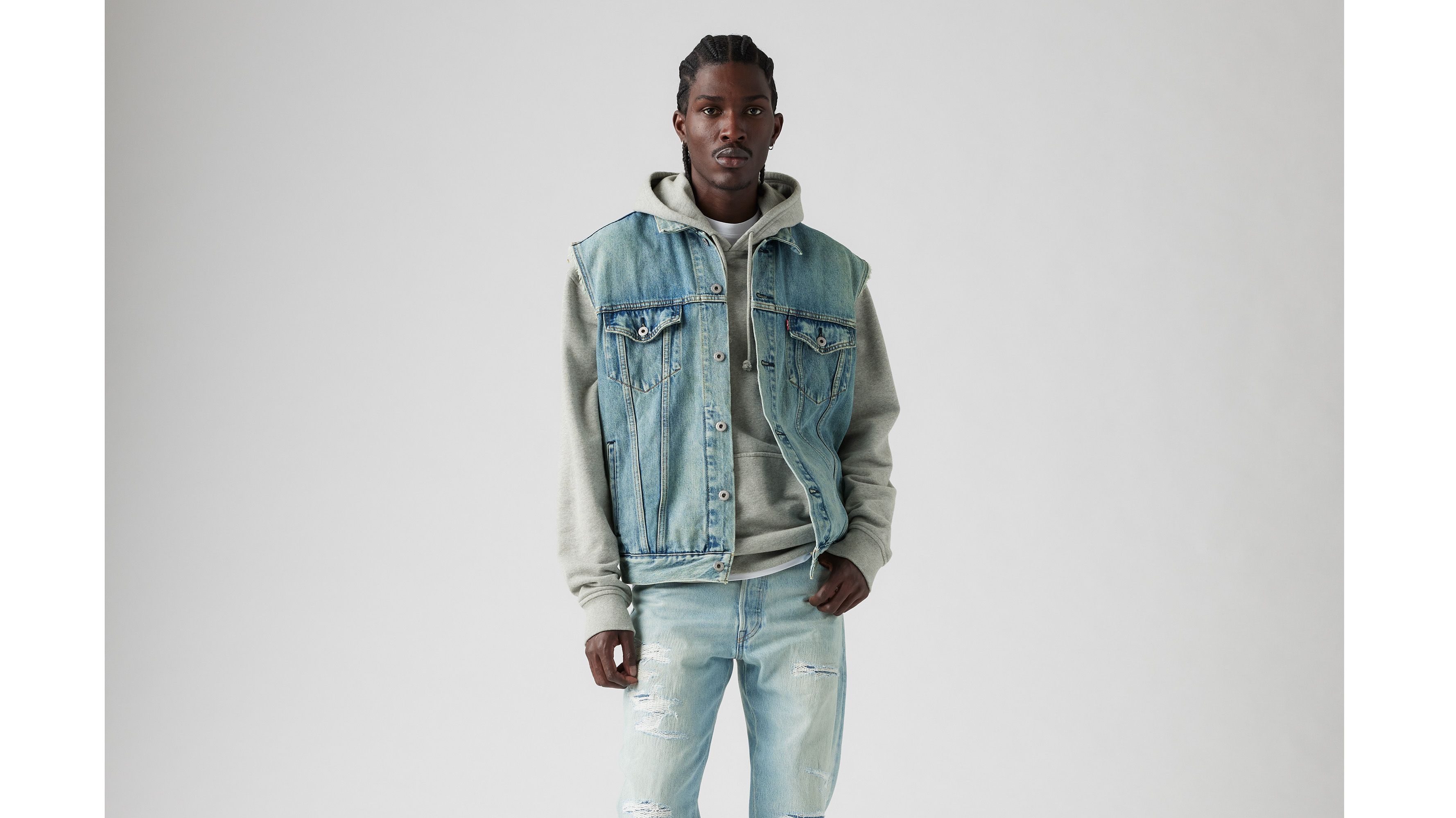 Veste Trucker relaxed - Kentucky Blue Vest - Bleu