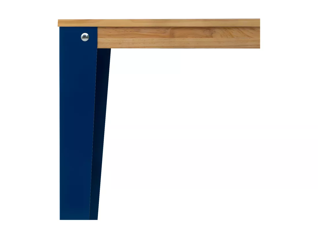 Table Mange debout Lunds 70X70x110cm Bleu-Naturel. Box Furniture