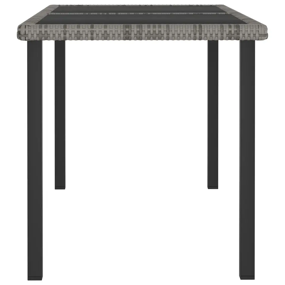 vidaXL - Tuintafel - Grijs - Poly rattan - 140 x 70 x 73 cm
