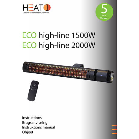 HEAT1 eco high-line 2000W terrassevarmer - sort