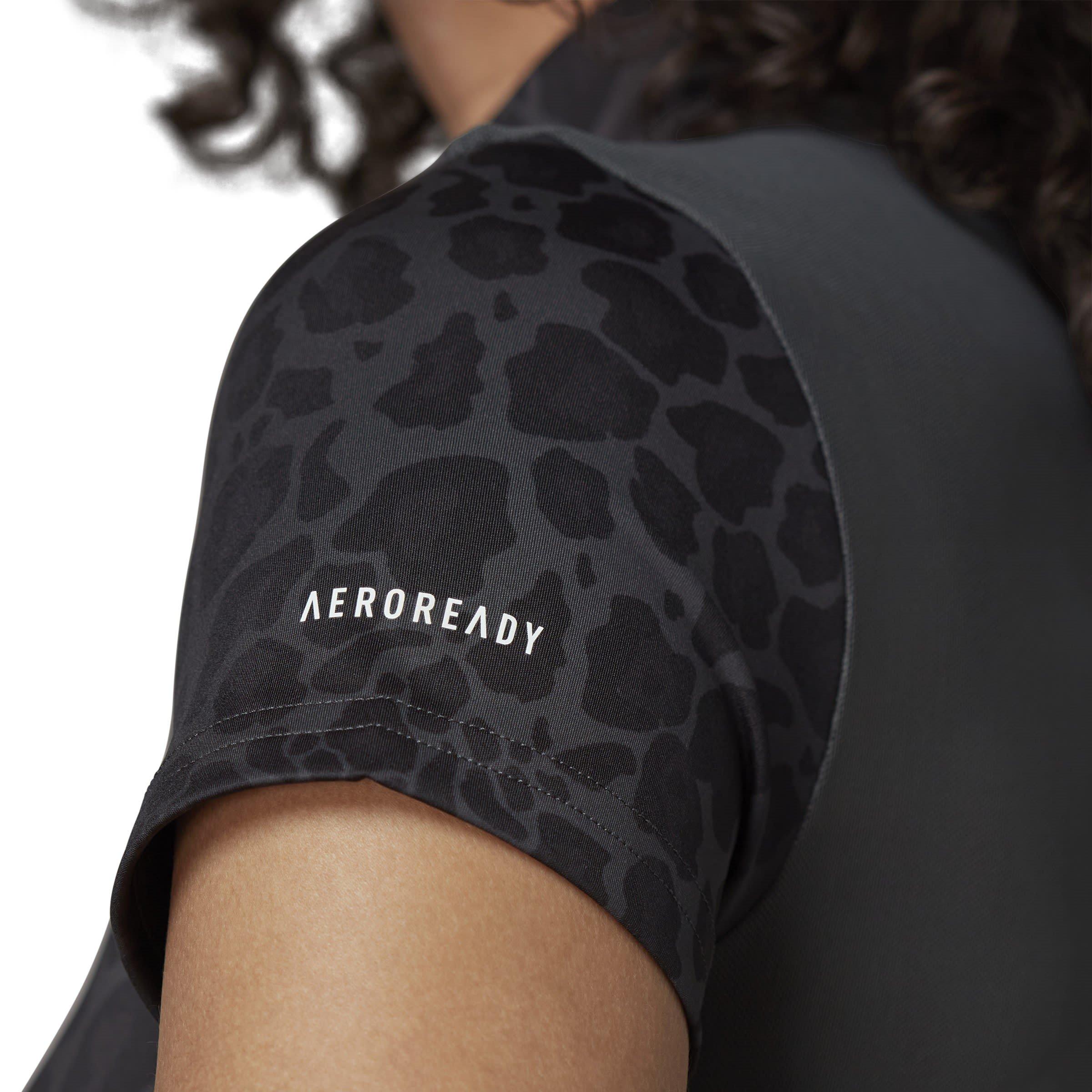 adidas Hyperglam Crop Zip Tee Womens