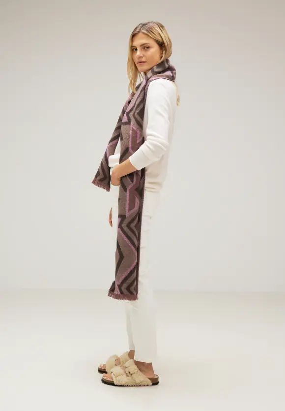 Langer Ikat Schal - rocky brown