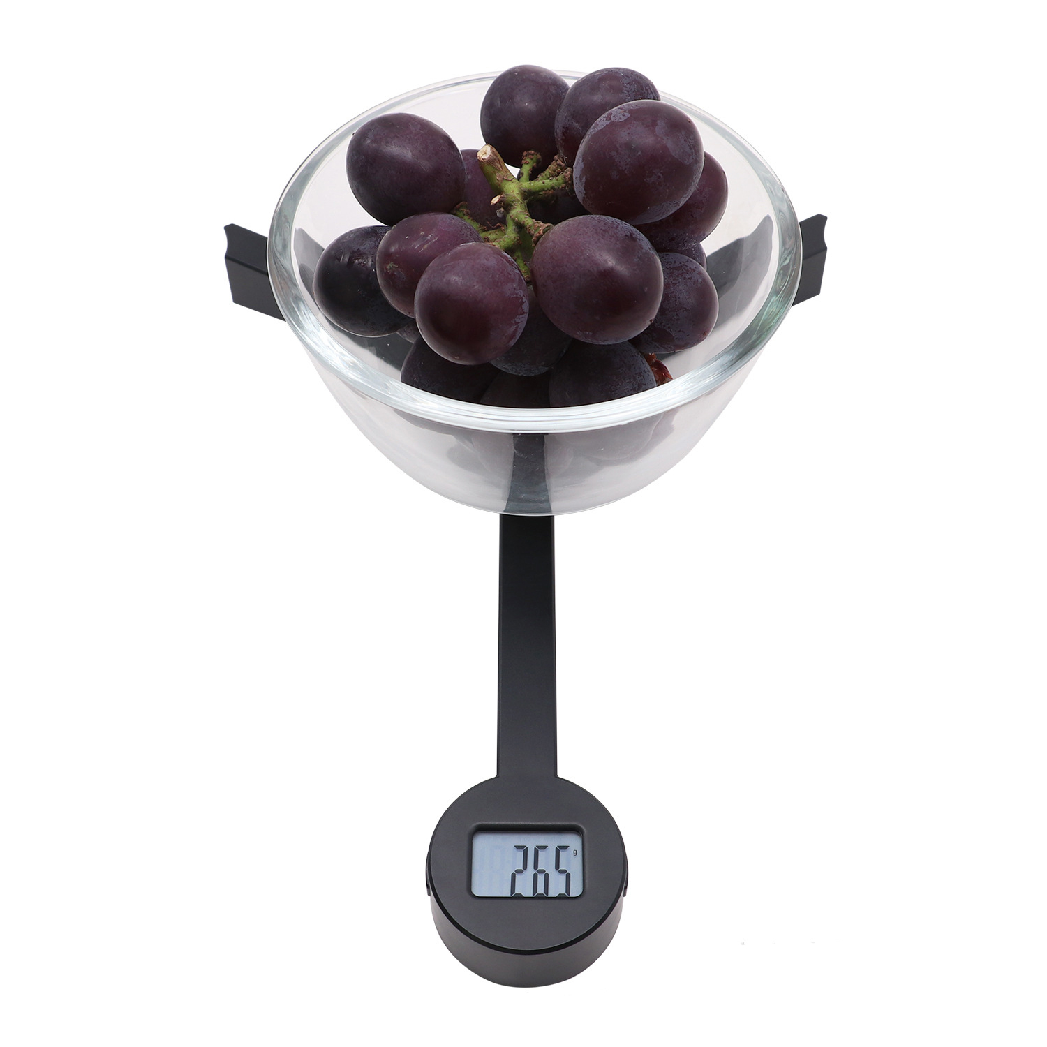 Faltbare Digital Küchenwaage Platzsparende Waage mit LCD Display (inkl. CR2032 Batterie) - Schwarz