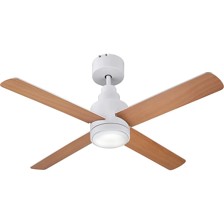 Ventilateur de plafond Burbank LED intégrée IP20 2200lm L.106xH.42cm blanc GoodHome