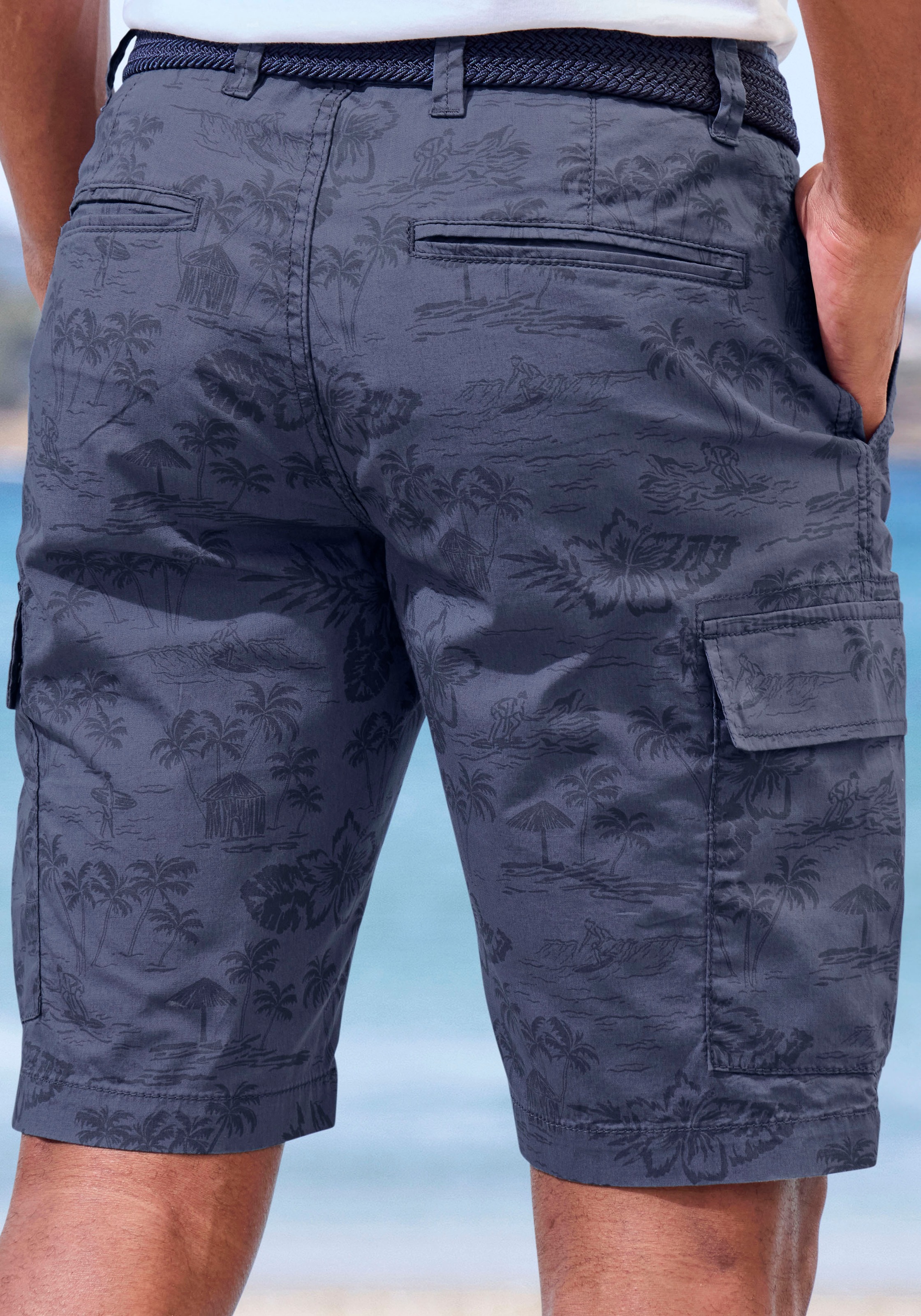 John Devin Cargoshorts  Shorts aus elastischer Baumwolle, modisch bedruckt