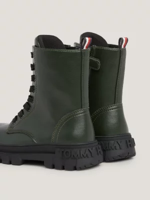 Bota de motociclista com cadarço e sola robusta