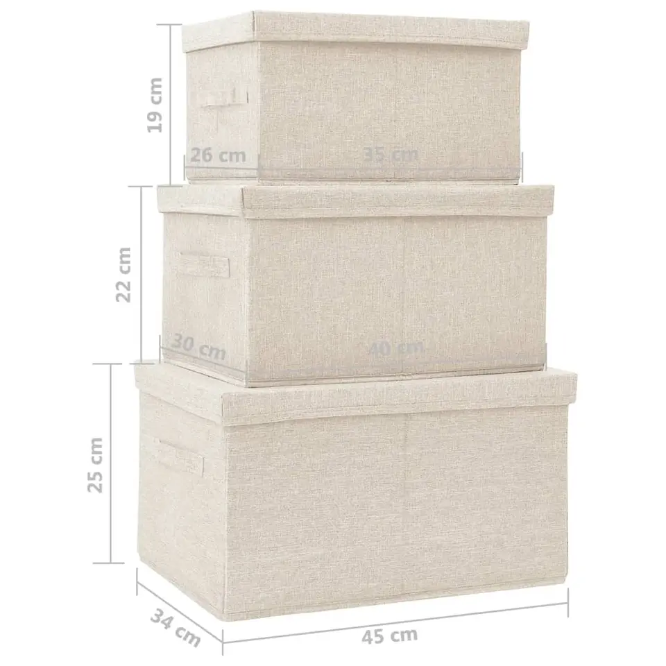 vidaXL - Opbergbox Opbergboxen - Crème - Stof