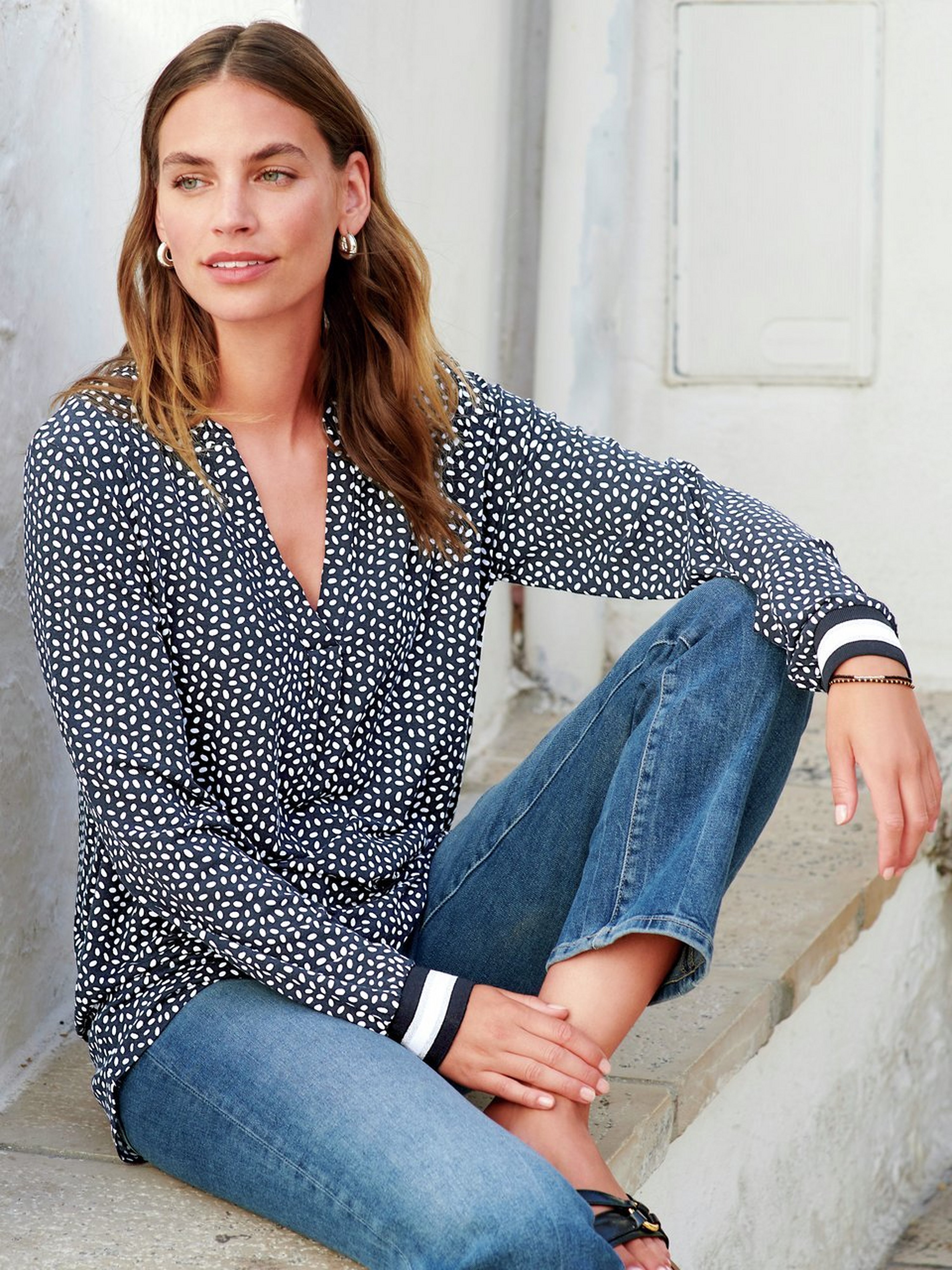 Jersey-Bluse
