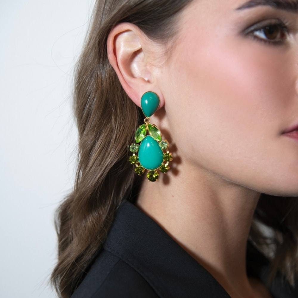 Boucles d'oreilles Sparkling - Alliage doré & cristaux Swarovski