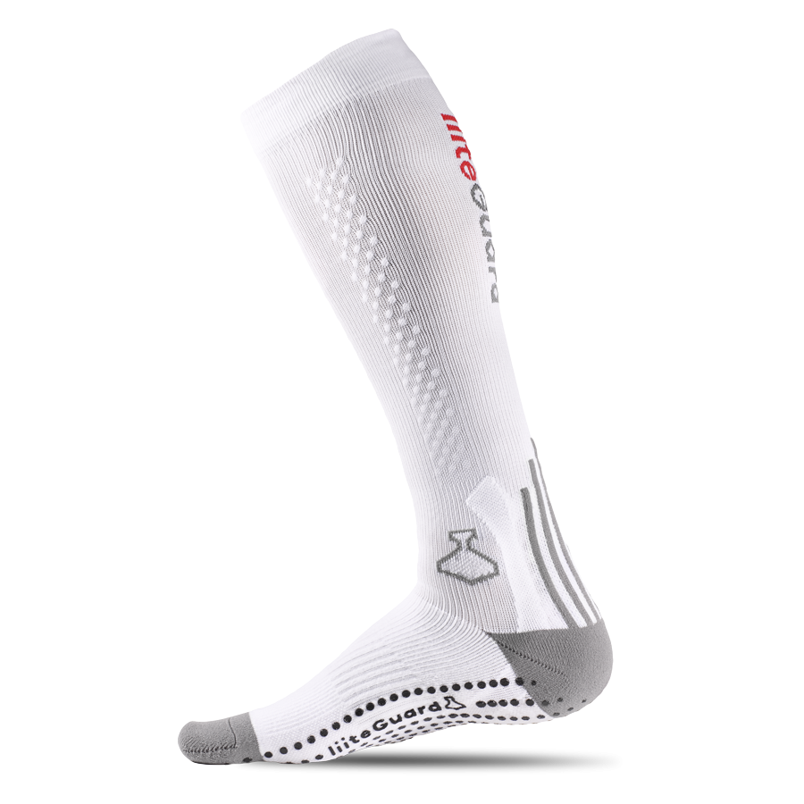 liiteguard shin tech kompressionsstroempe unisex lg1003 white