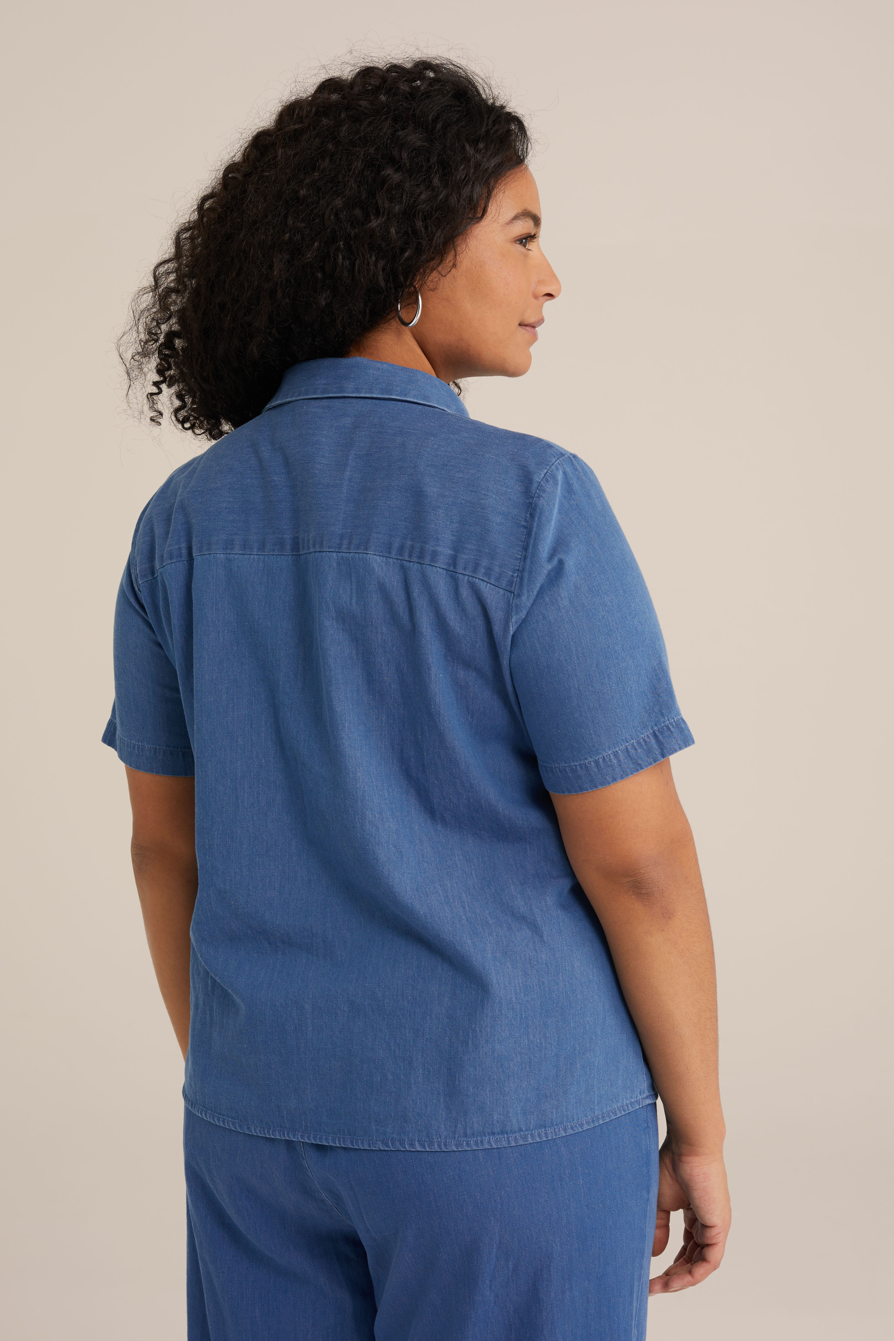 denim blouse WE Fashion Blauw