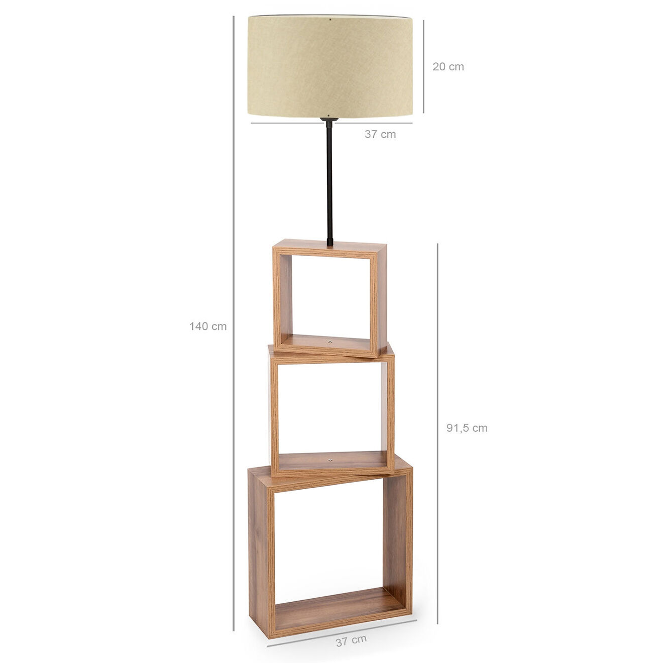Opviq Lampadaire AYD crème - 20x37x140 cm