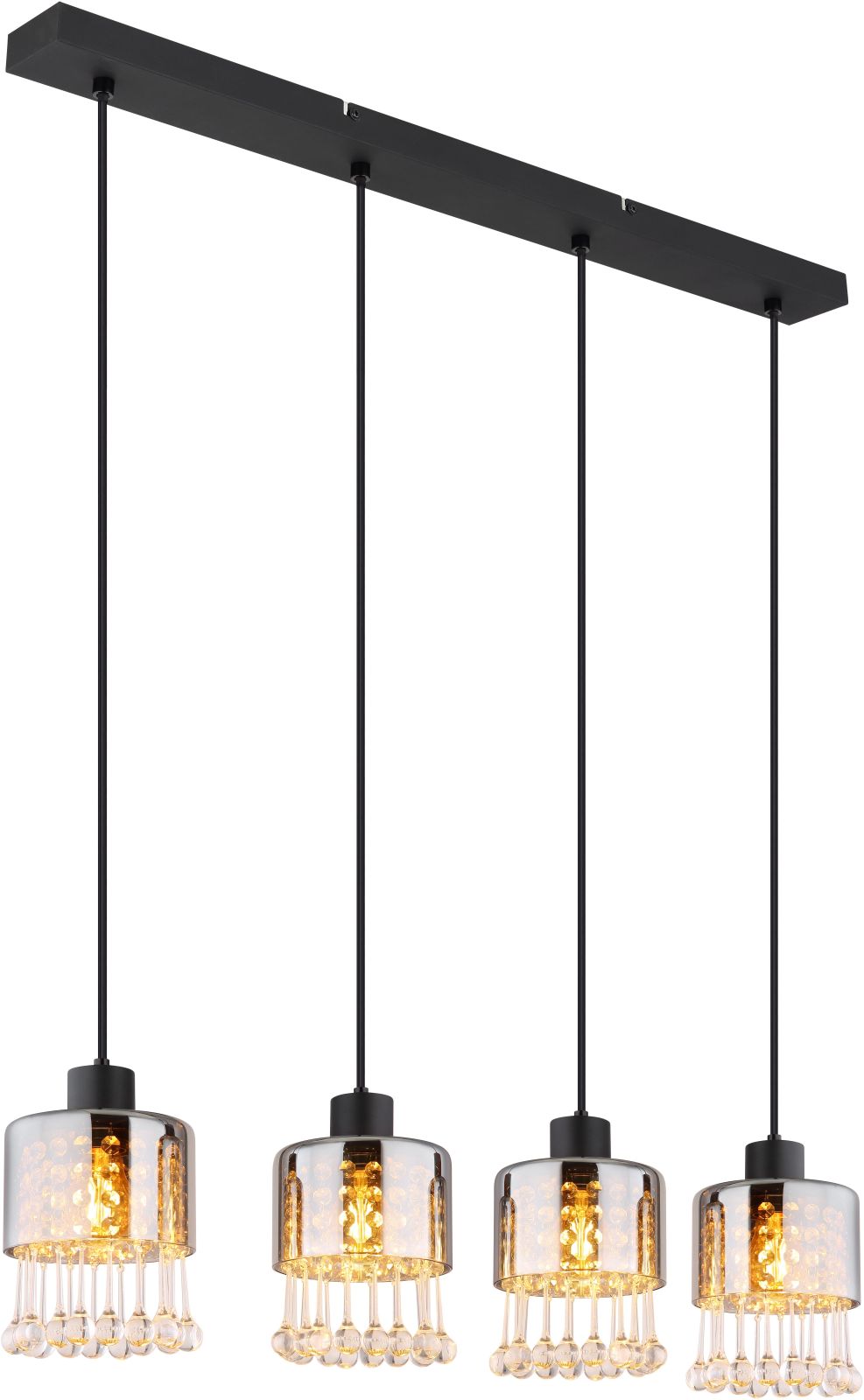 Hängeleuchte - schwarz matt-rauchfarben - 1,2 m