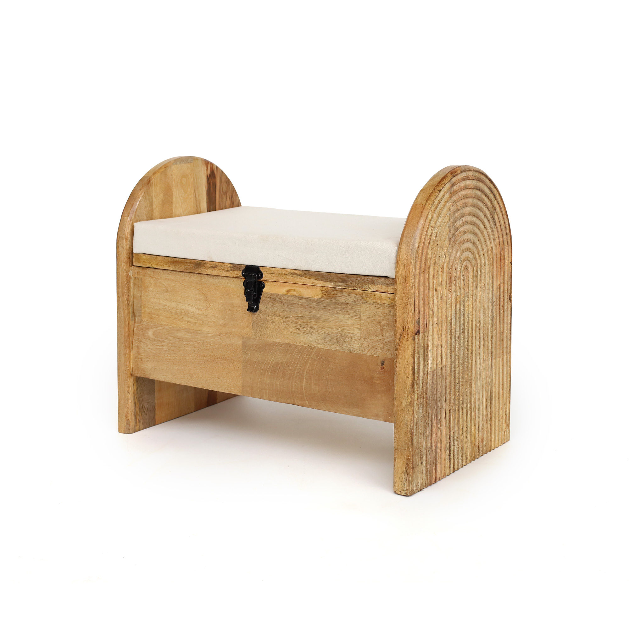 Sitztruhe 'Carlson' mit Kissen, Mangoholz, B 64 cm, H 50 cm, L 35 cm von fischer's lagerhaus