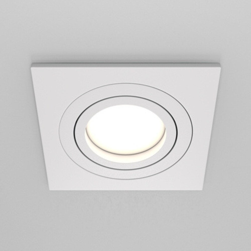 Atom inbouwplafondlamp in wit, GU10, vierkant, 92mm