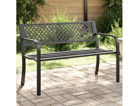 VIDAXL - Banc de jardin 119 cm noir acier