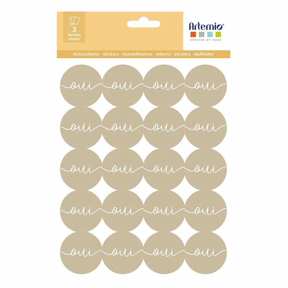 120 stickers kraft oui
