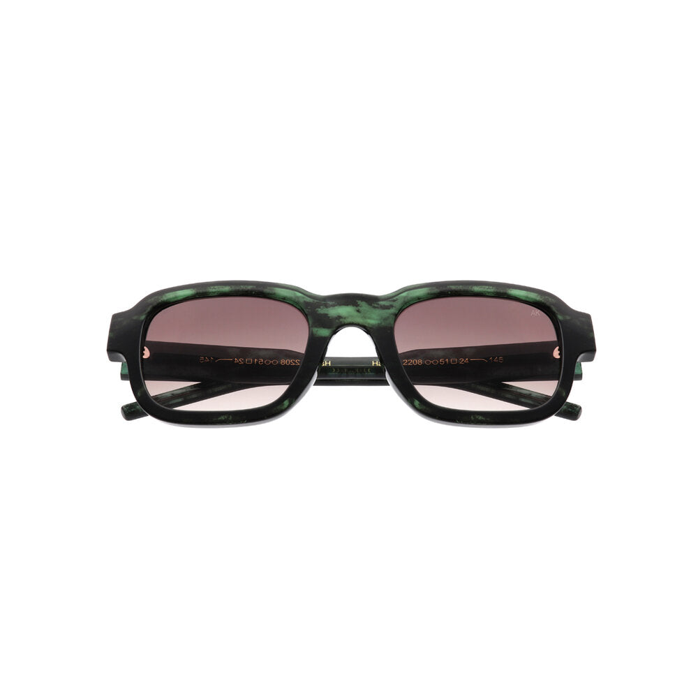 A. Kjærbede  Halo solbrille - Green Marble Transparent