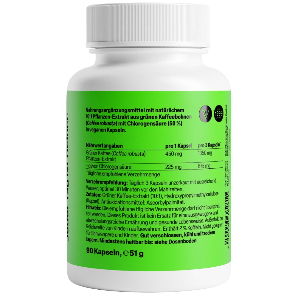 ZeinPharma® Grüner Kaffee Kapseln 450 mg Extrakt