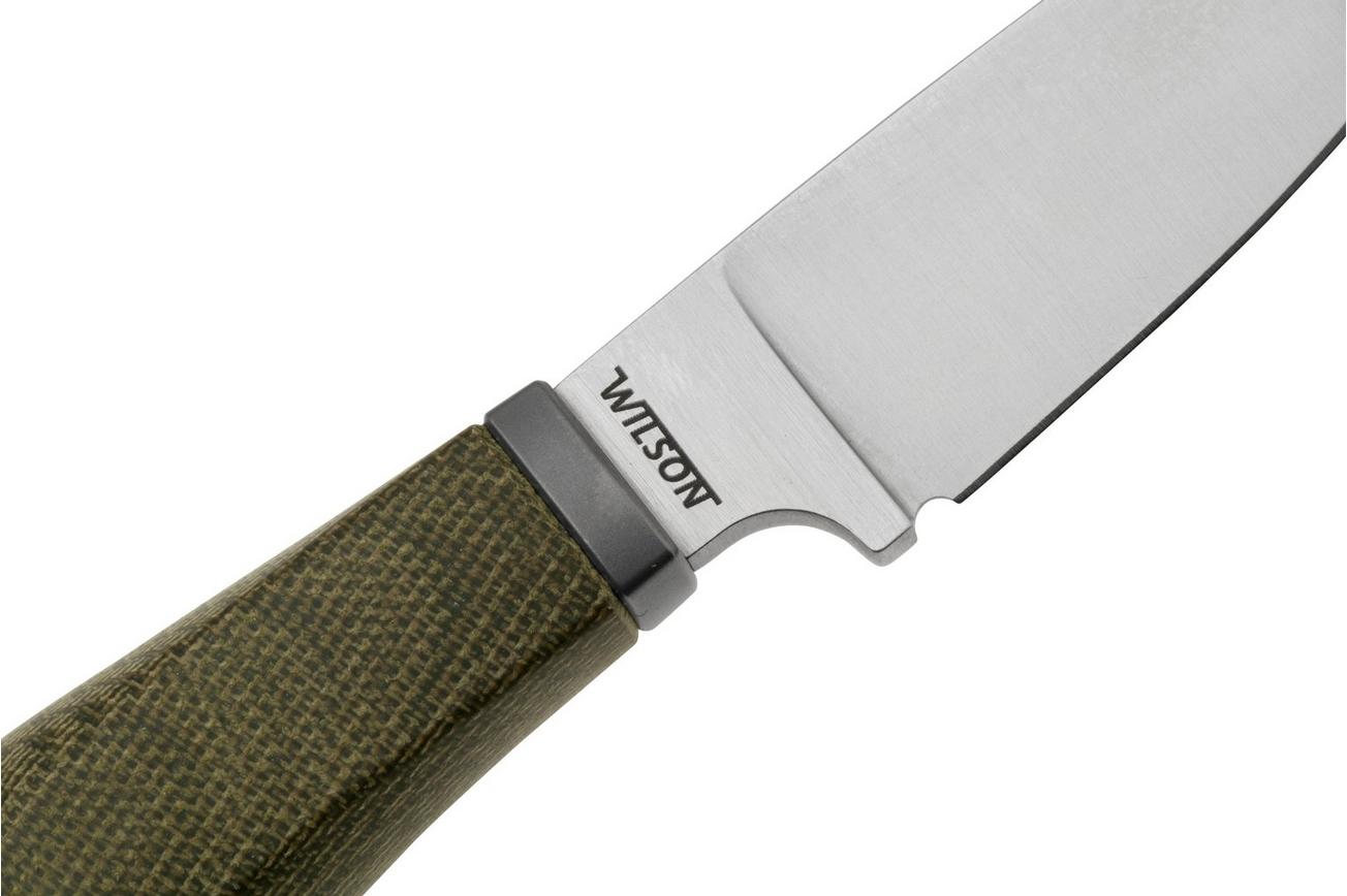 LionSteel Willy WL1-CVG, M390 Droppoint Green Micarta, vaststaand mes