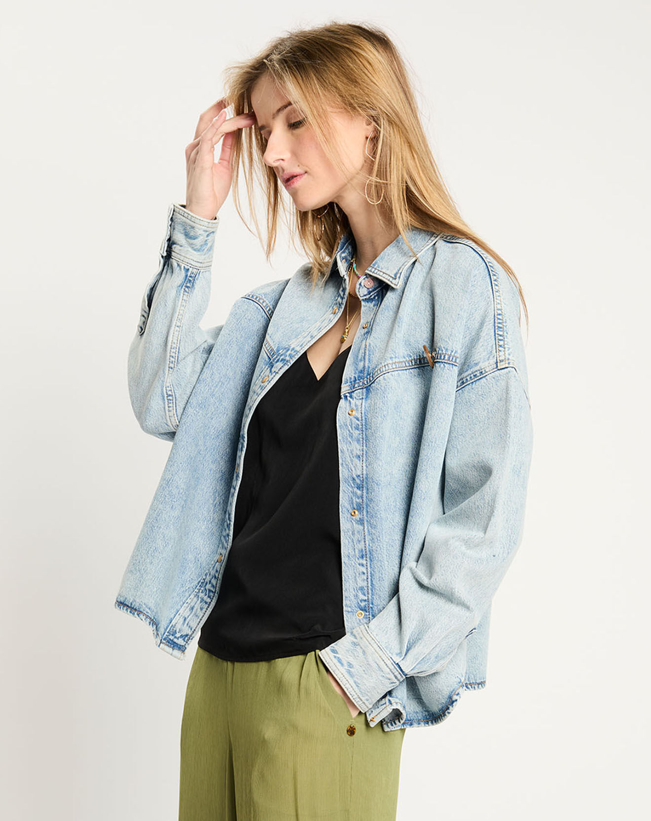 Scotch & Soda Veste en Jean Oversize bleu clair