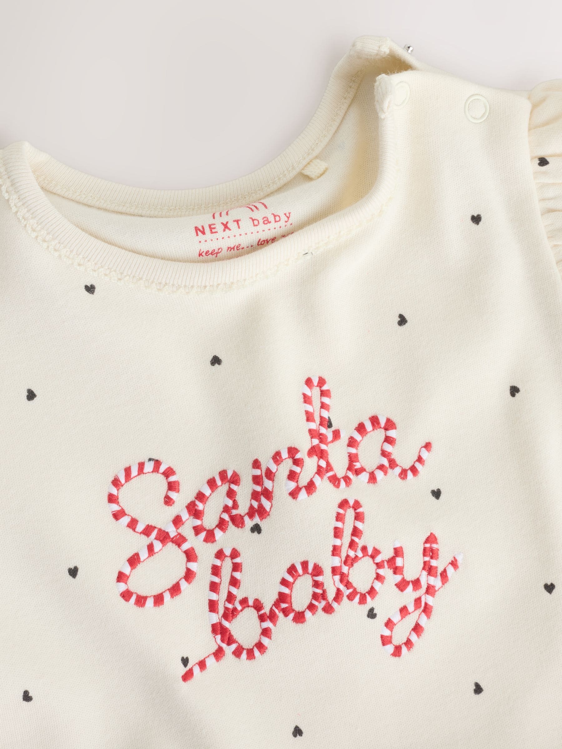 Rode/crèmekleurige tutu-kerstman - Baby-pyjama (0mnd-2jr)