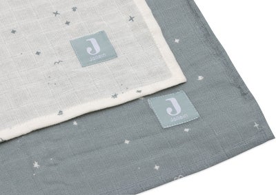 Jollein Musselintepper Twinkling 2-Pack, Off white/Sea green
