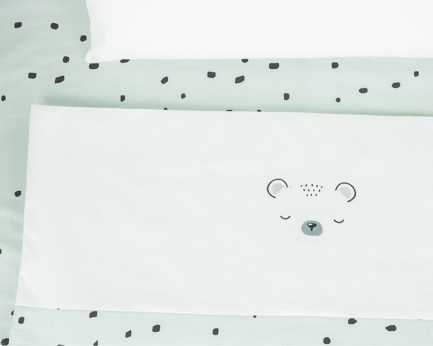 Kikkaboo Babybettwäsche Set Bear with me 3-teilig Decke 85 x 55 Kissen 45 x 35 grün