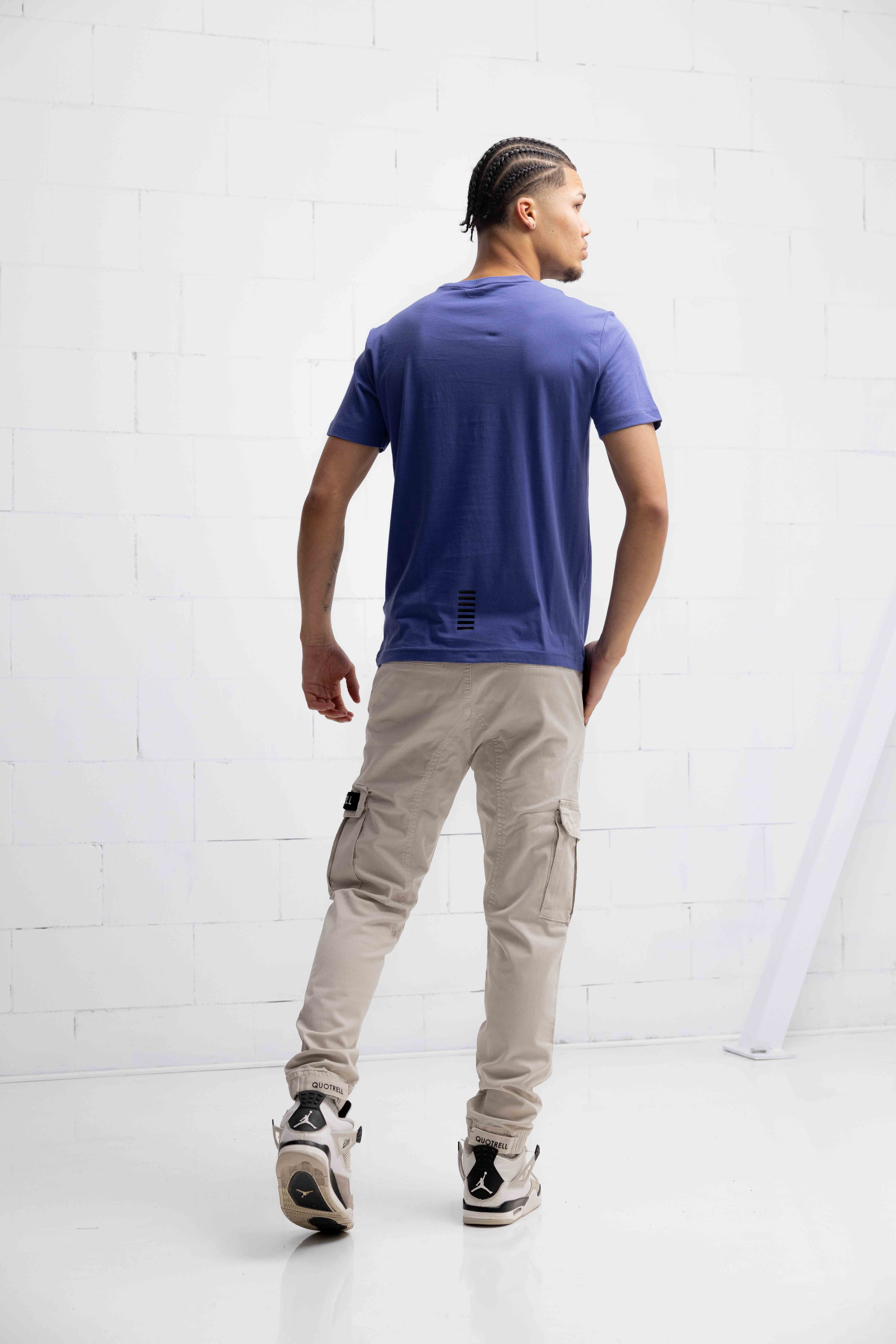 EA7 Emporio Armani Basic Logo T-Shirt Heren Blauw