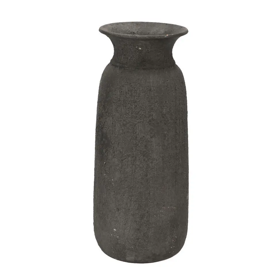 DK Design vaas kruik model Maya - verweerd zwart - D18 x H40 cm - rustiek