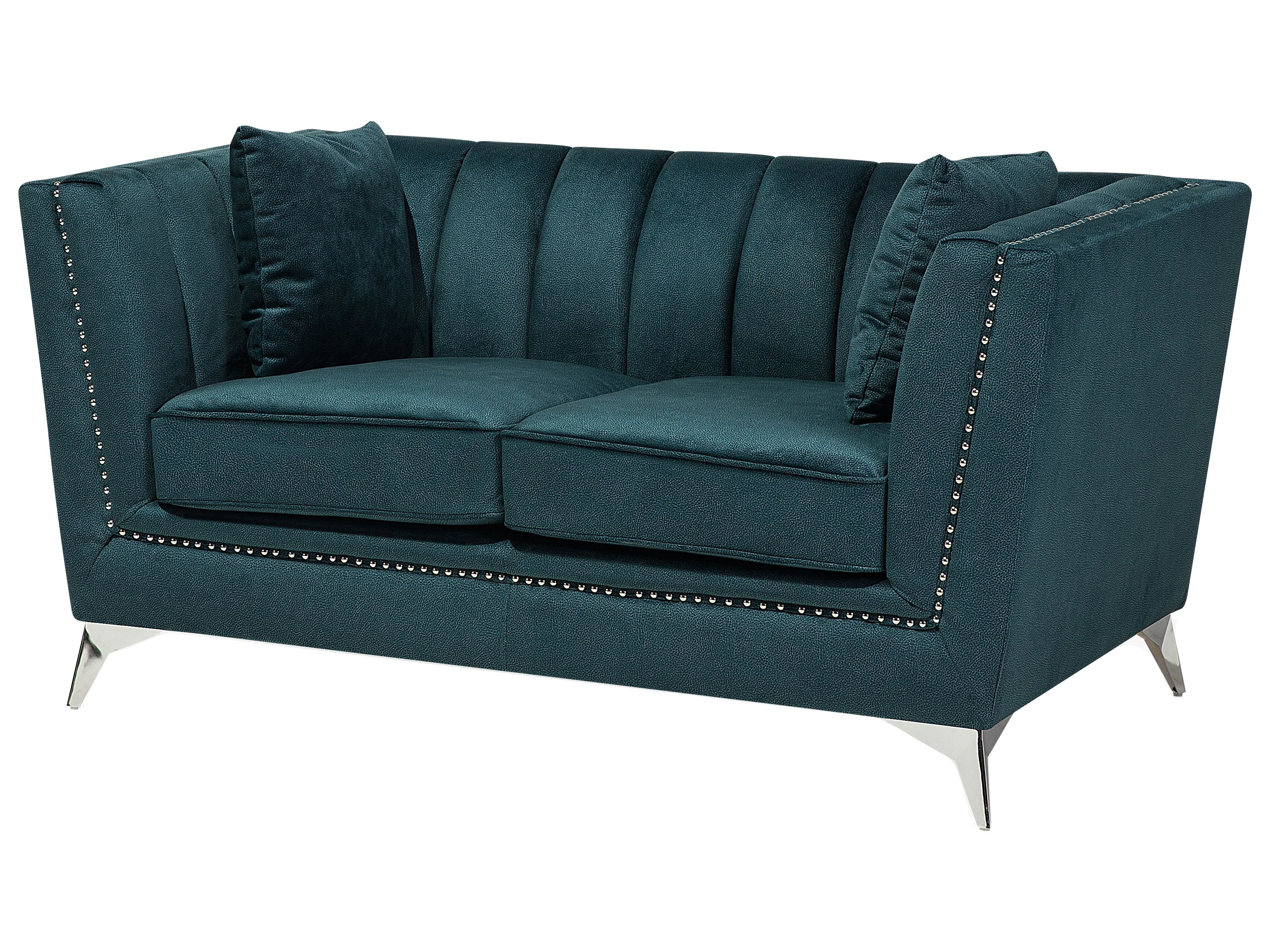 Bank 2-zits GAULA Fluweel Groenblauw