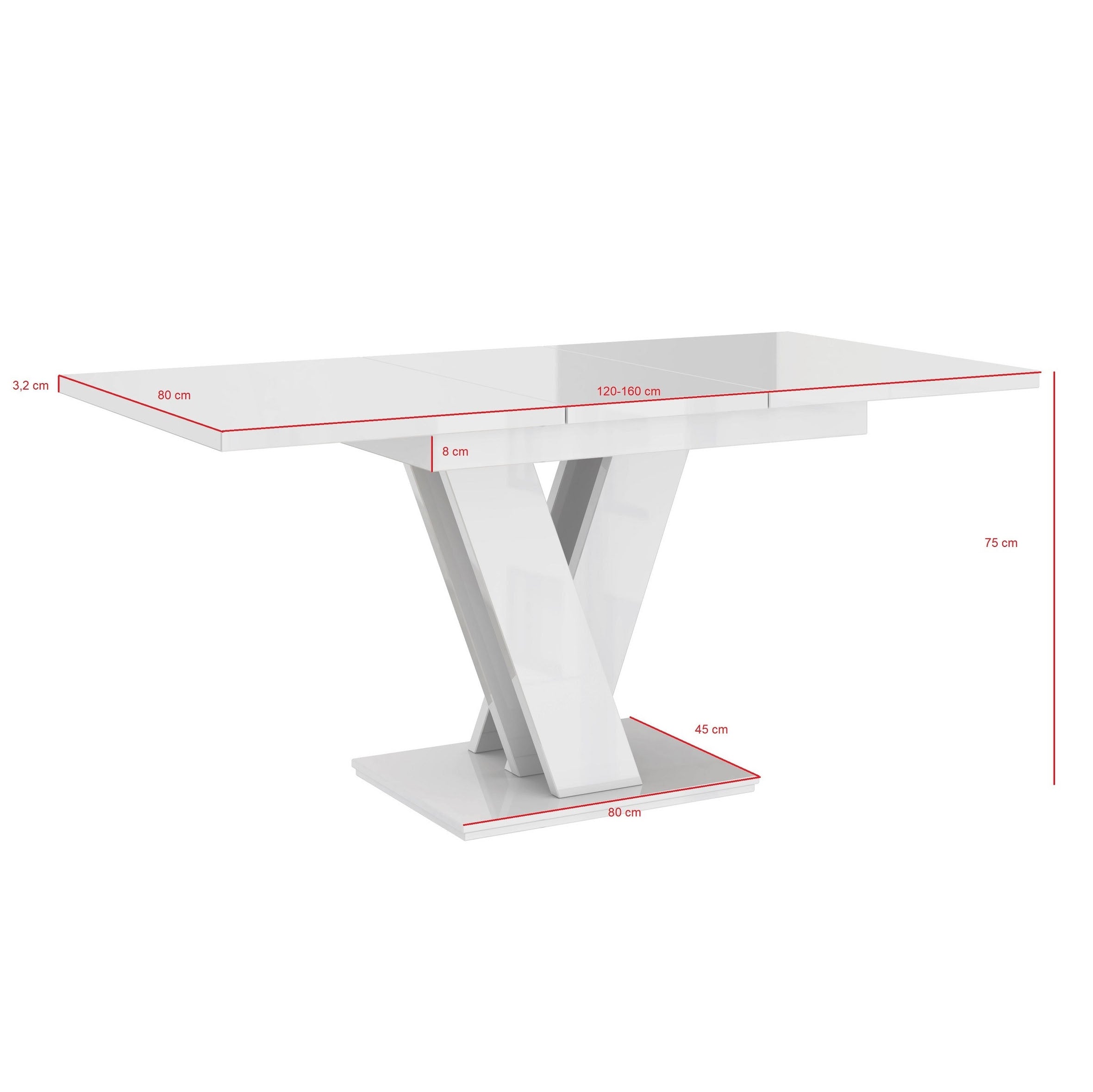 Moris - Eetkamertafel - Wit/marmerlook - 120x80x75 cm