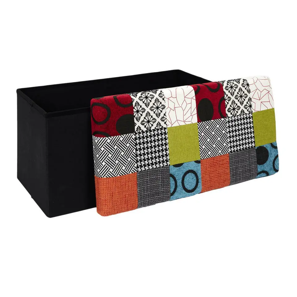 Home Deco Poef Multi color Tile - opbergbox - 76 x 38 cm