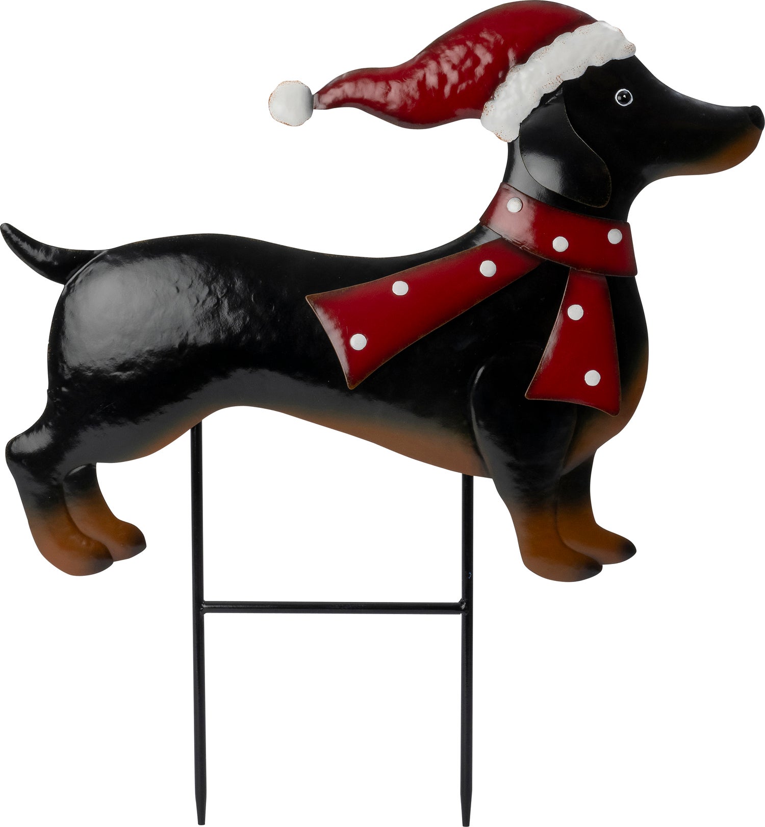Intratuin tuinsteker teckel zwart / rood 51 x 2,5 x 54 cm