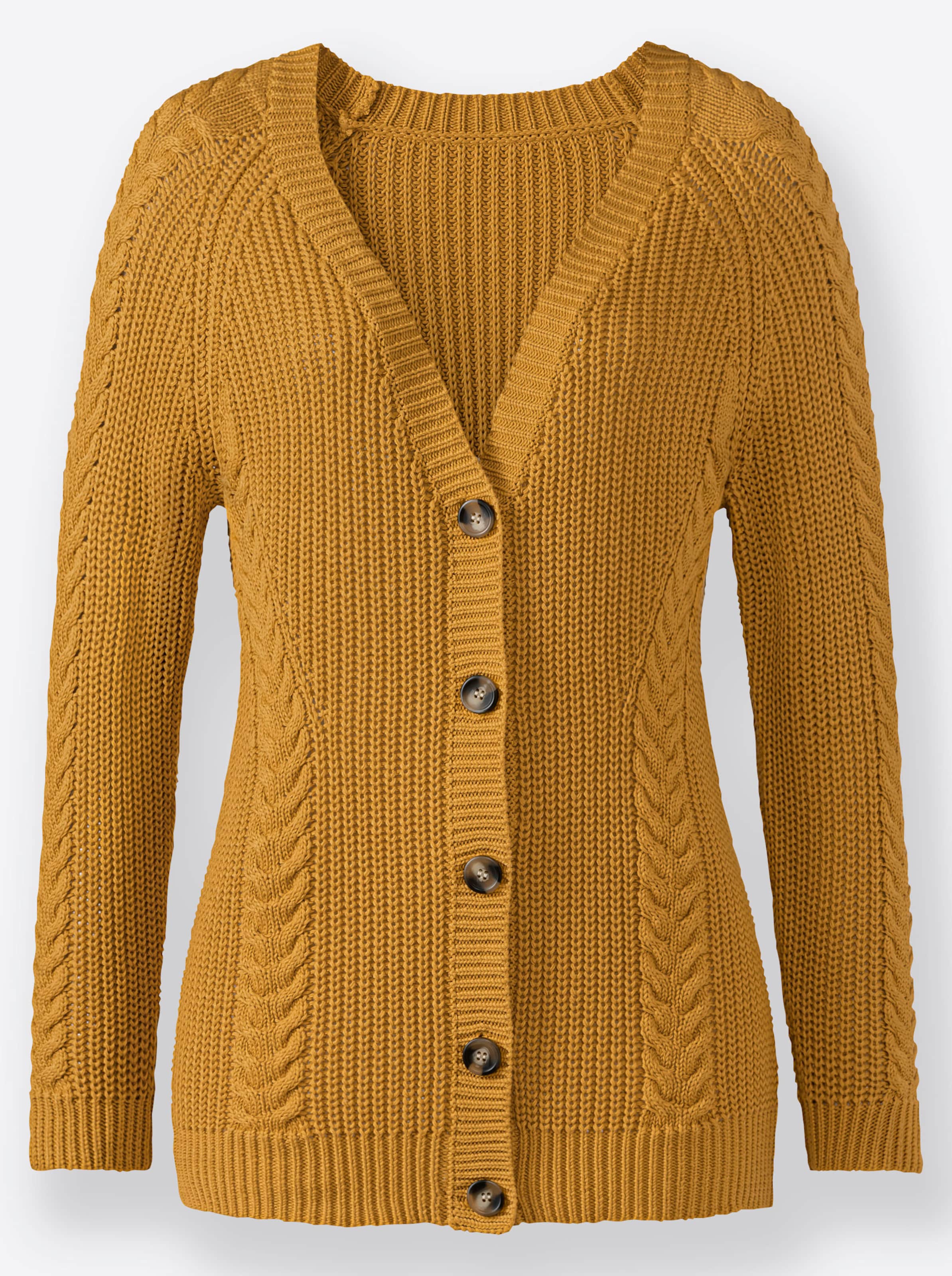 Strickjacke in ocker
