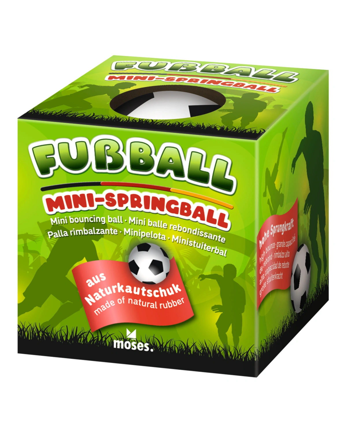 Mini Springball FUSSBALL (6cm) in schwarz/weiß