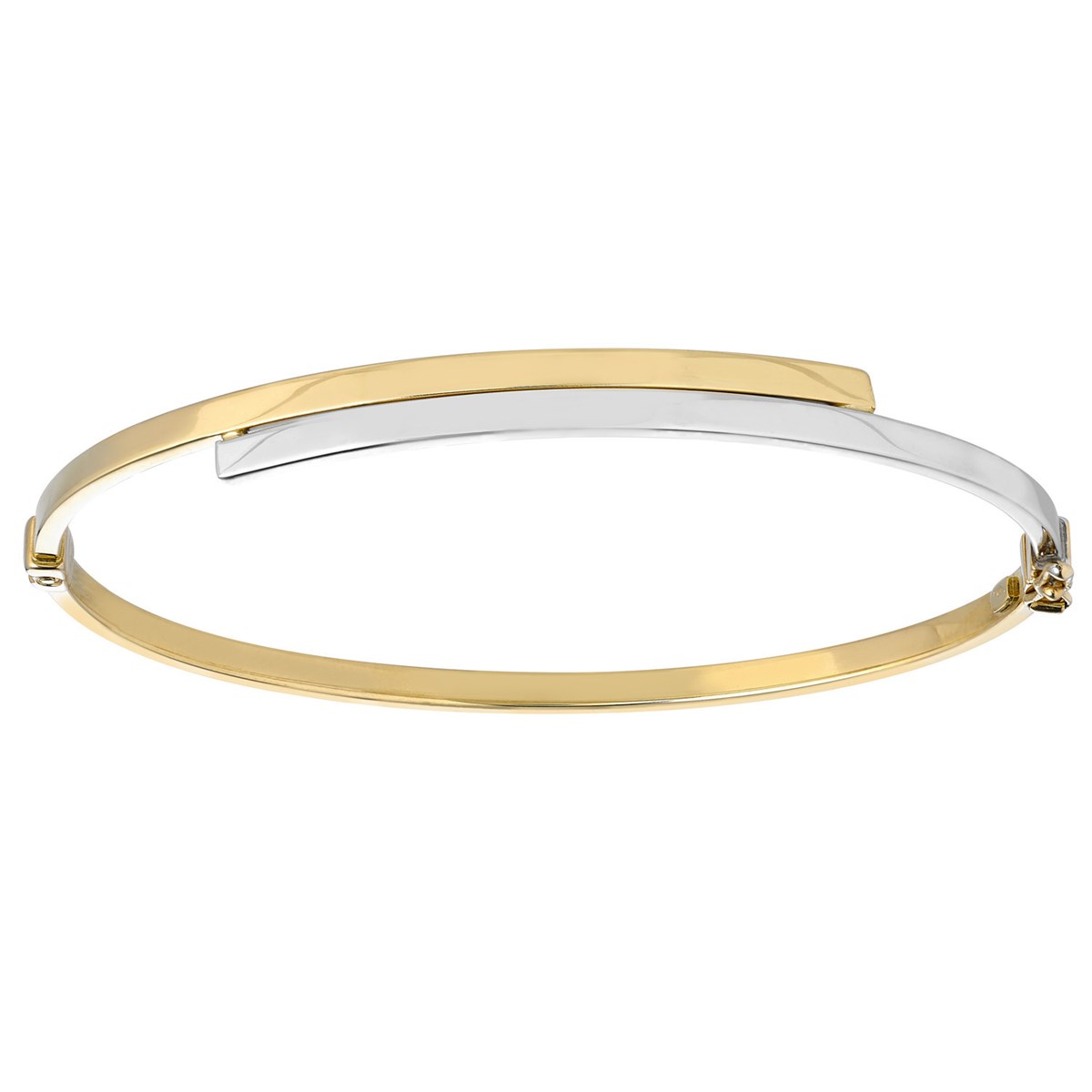 Bracelet jonc ouvrant  2 ors 18 carats fil carré
