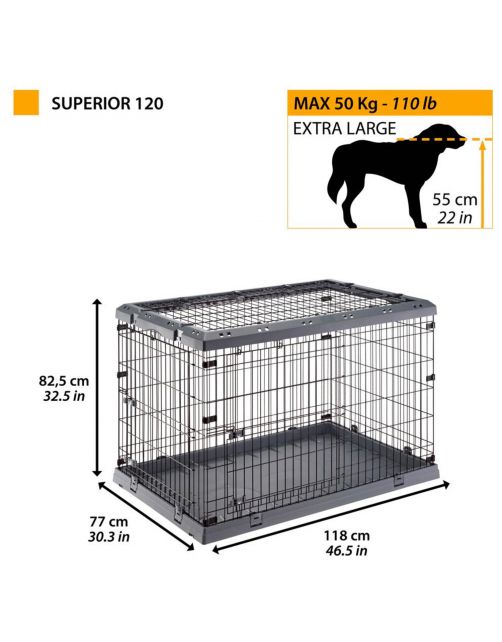 Ferplast Superior Hondenbench Grijs - Bench